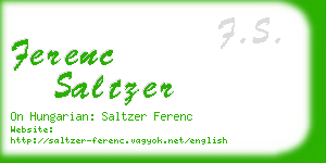 ferenc saltzer business card